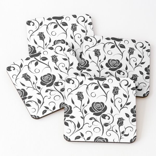 Item preview, Black and white flower pattern designed and sold by Haji  Kamora.