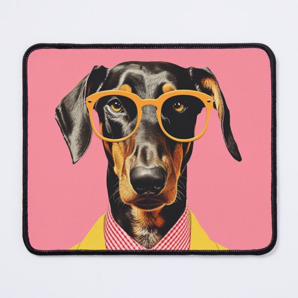 Item preview, Doberman Pinscher in Pastel - Dobie Wearing Glasses designed and sold by luvandsocial.