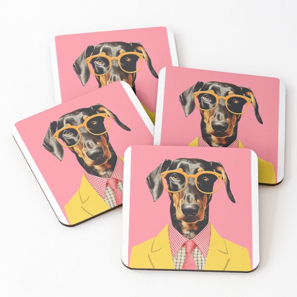 Item preview, Doberman Pinscher in Pastel - Dobie Wearing Glasses designed and sold by luvandsocial.