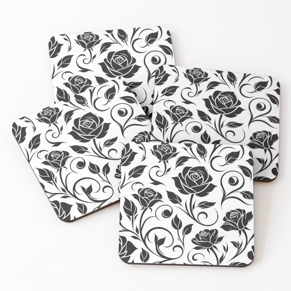 Item preview, Black and white flower pattern designed and sold by Haji  Kamora.