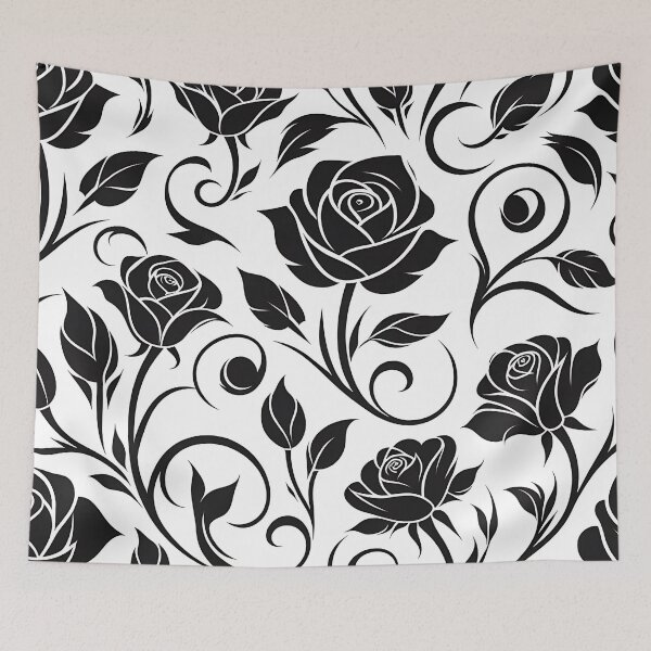 Item preview, Black and white flower pattern designed and sold by Haji  Kamora.