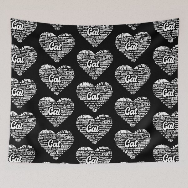 Item preview, Heart Cat Word Cloud designed and sold by jitterfly.