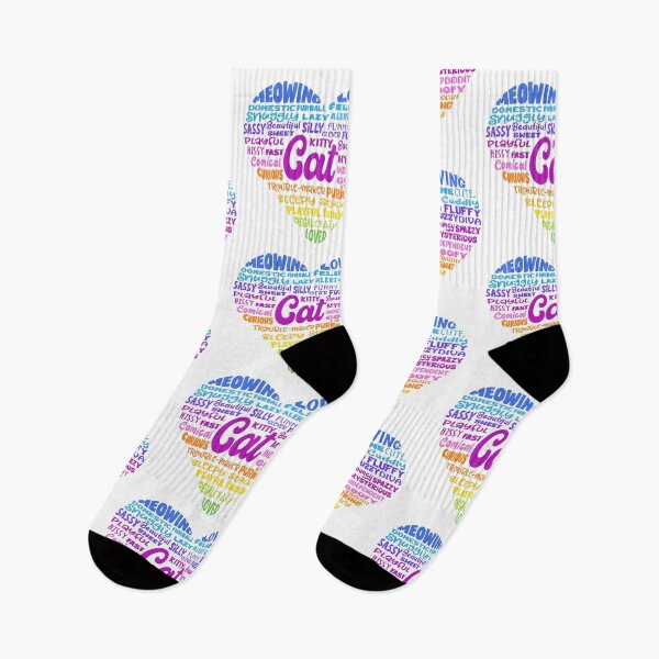Item preview, Colorful Cat Heart - Rainbow Word Cloud designed and sold by jitterfly.