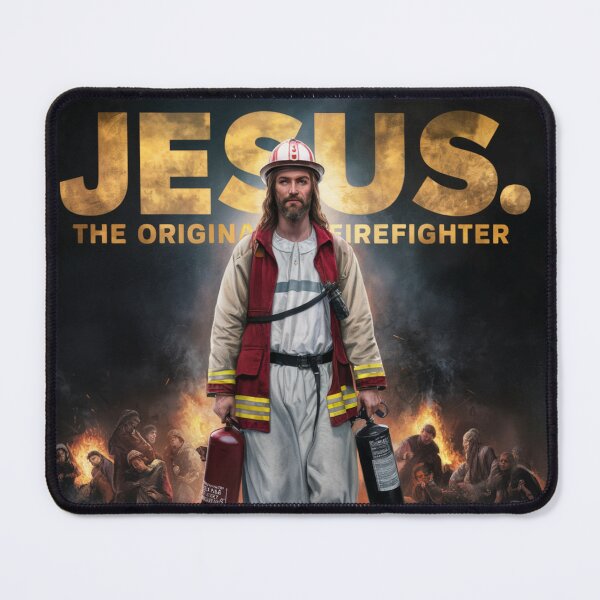 Item preview, CUTE JESUS THE ORIGINAL FIREFIGHTER designed and sold by Obinne.