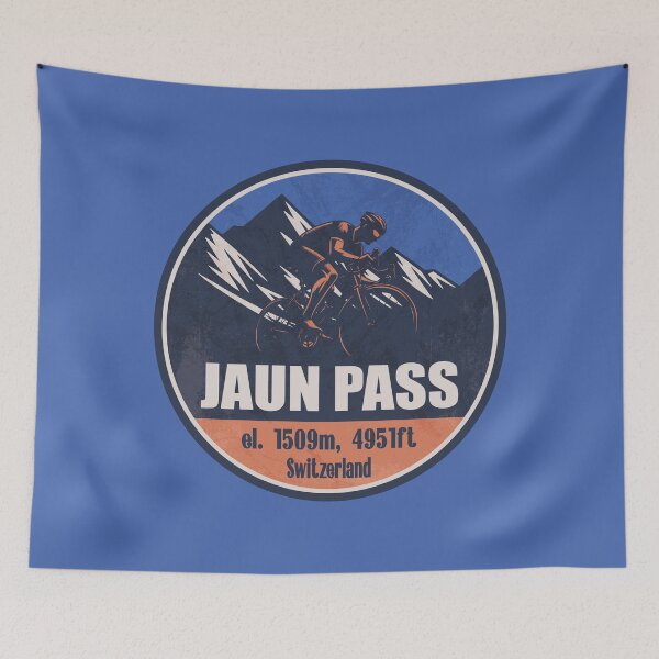 Item preview, Jaun Pass (Jaunpass) Switzerland Cycling Mountain Design designed and sold by CynthiaGraphics.