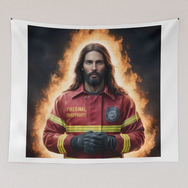 Item preview, CUTE JESUS FIREFIGHTER  designed and sold by Obinne.
