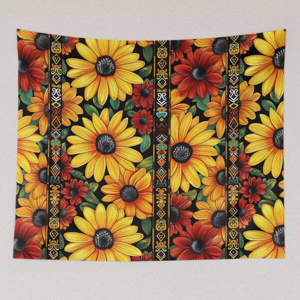 Item preview, Colorful Sunflower and Abstract Floral Pattern designed and sold by VoyteksDesigns.