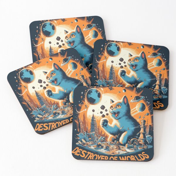 Item preview, White Cat Destroyer of Worlds designed and sold by slumknightsllc.