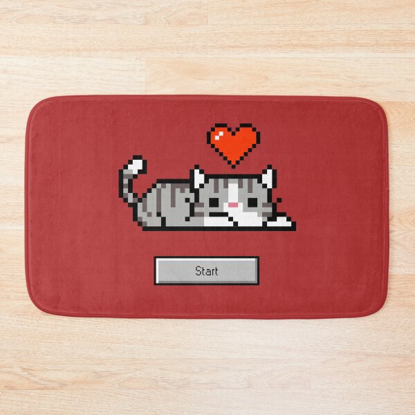 Item preview, CAT WITH PIXEL HEART ART designed and sold by infinitearte.