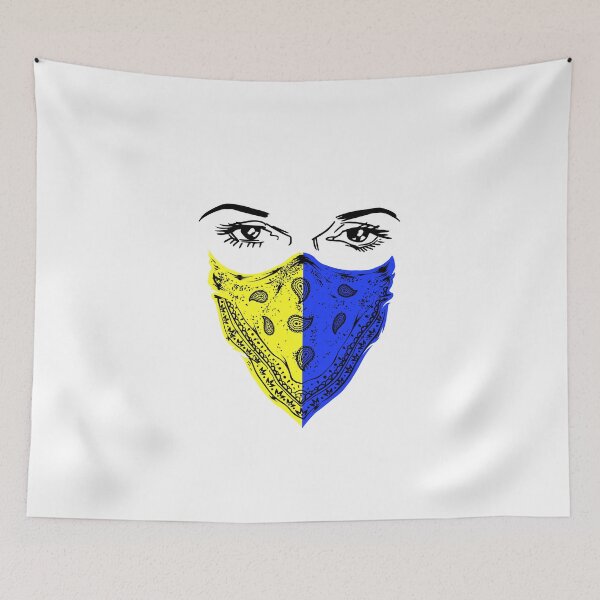 Item preview, Yellow-blue bandana face designed and sold by Endorfin Garment.