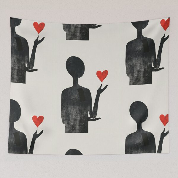 Item preview, Red Heart in Hand - Minimalist Illustration  designed and sold by Piotrek0001.