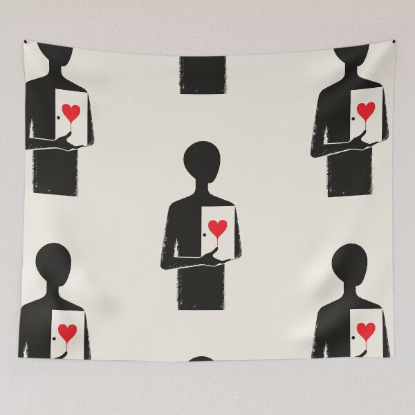 Item preview, Red Heart in Hand - Minimalist Illustration  designed and sold by Piotrek0001.