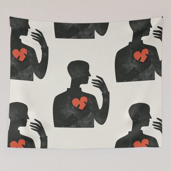 Item preview, Red Heart in Hand - Minimalist Illustration  designed and sold by Piotrek0001.