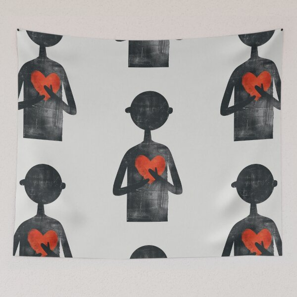 Item preview, Red Heart in Hand - Minimalist Illustration  designed and sold by Piotrek0001.