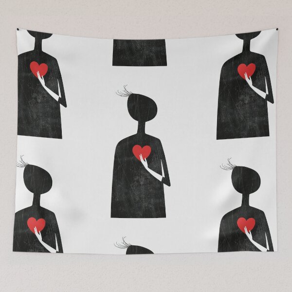 Item preview, Red Heart in Hand - Minimalist Illustration  designed and sold by Piotrek0001.