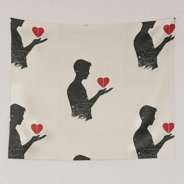 Item preview, Red Heart in Hand - Minimalist Illustration  designed and sold by Piotrek0001.