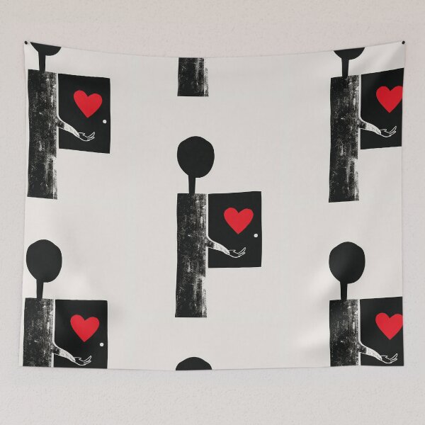Item preview, Red Heart in Hand - Minimalist Illustration  designed and sold by Piotrek0001.