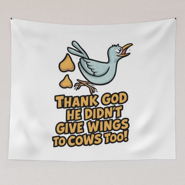 Item preview, Thank God He Didn't Give Wings to Cows designed and sold by vk09.