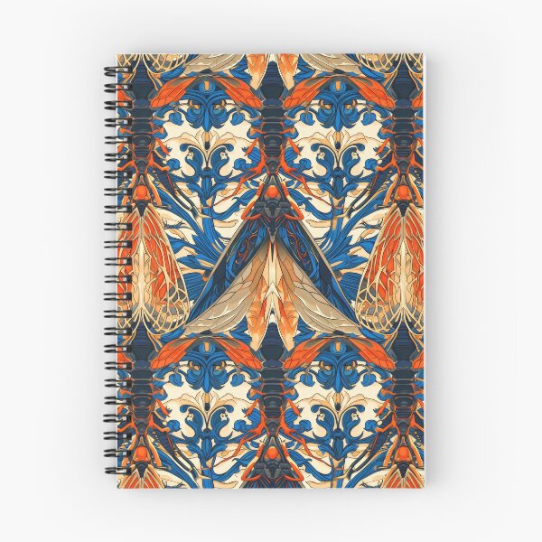 Item preview, Ornate Dragonfly and Floral Pattern in Rich Blue and Orange designed and sold by VoyteksDesigns.
