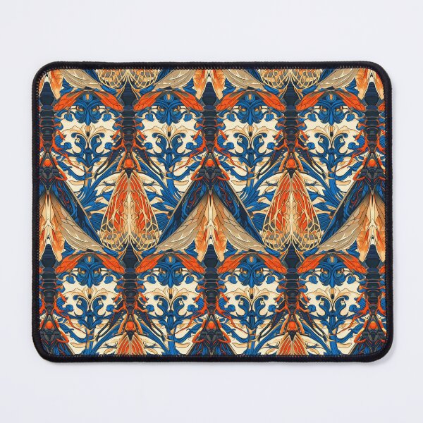 Item preview, Ornate Dragonfly and Floral Pattern in Rich Blue and Orange designed and sold by VoyteksDesigns.