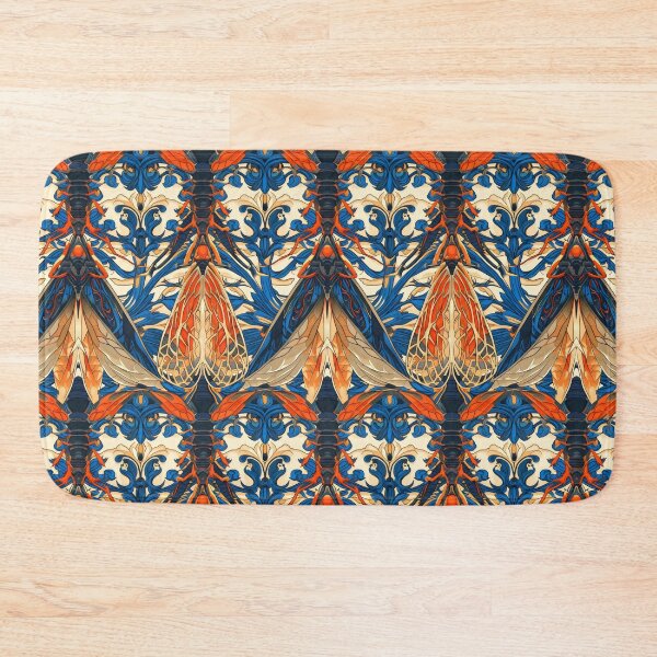 Item preview, Ornate Dragonfly and Floral Pattern in Rich Blue and Orange designed and sold by VoyteksDesigns.