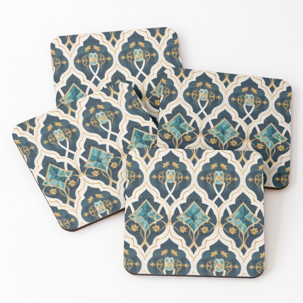 Item preview, Elegant Blue and Gold Insect Pattern designed and sold by VoyteksDesigns.
