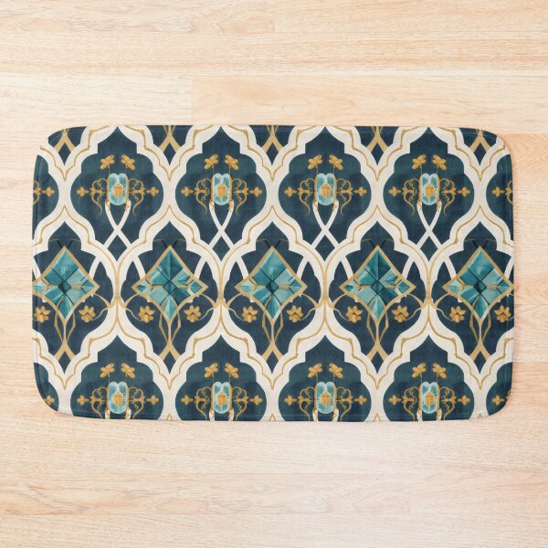 Item preview, Elegant Blue and Gold Insect Pattern designed and sold by VoyteksDesigns.