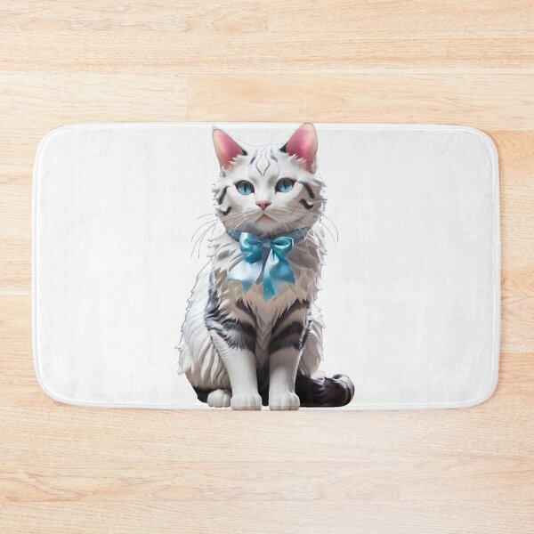 Item preview, Cute Cat Design with Blue Ribbon designed and sold by musa ibrahim kılıç.