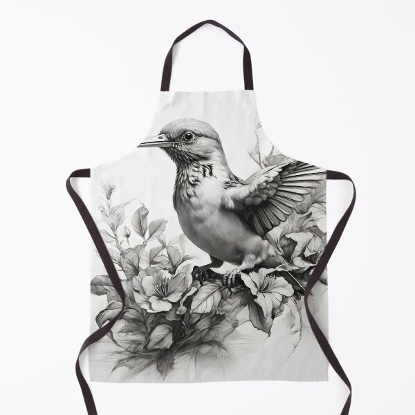Item preview, Black and White Bird Pencil Drawing designed and sold by Pencil-Art.
