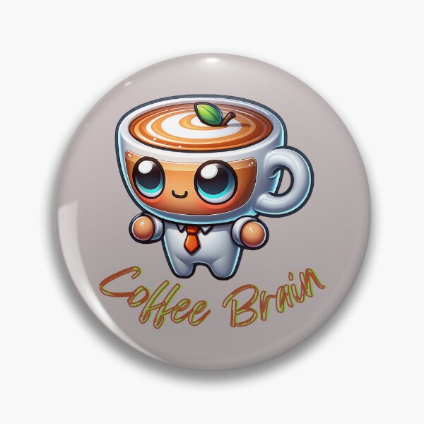 Artikelvorschau, Niedliches Kaffee-Gehirn-Cartoon-Design – bezaubernde Kunst für Kaffeeliebhaber und einzigartige Geschenkidee entworfen und verkauft von ATSCreationsZA.