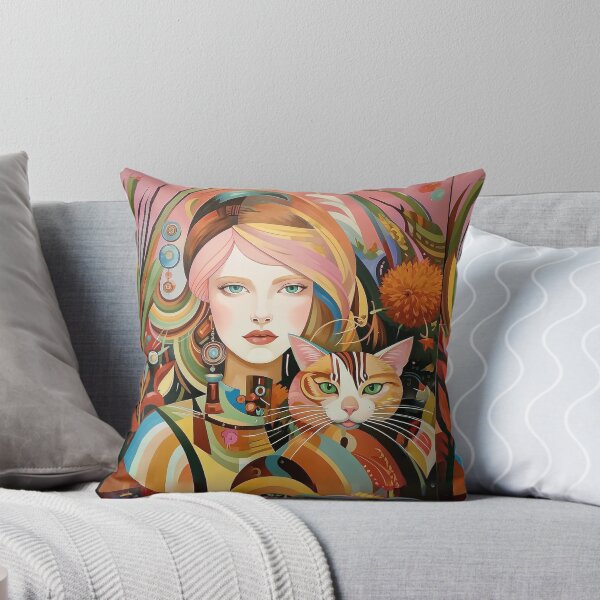 Item preview, Beautiful girl with a cat. designed and sold by Natalia-Vlad.