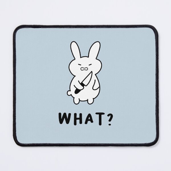 Item preview, What? | Illustration of a Cute Rabbit Holding a Knife designed and sold by RM-Journey.