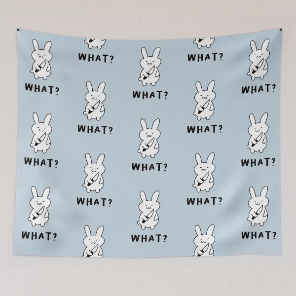 Item preview, What? | Illustration of a Cute Rabbit Holding a Knife designed and sold by RM-Journey.