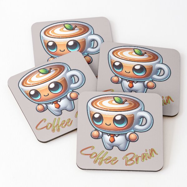Artikelvorschau, Niedliches Kaffee-Gehirn-Cartoon-Design – bezaubernde Kunst für Kaffeeliebhaber und einzigartige Geschenkidee entworfen und verkauft von ATSCreationsZA.