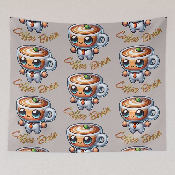 Item preview, Cute Coffee Brain Cartoon Design - Adorable Coffee Lover's Art and Unique Gift Idea designed and sold by ATSCreationsZA.