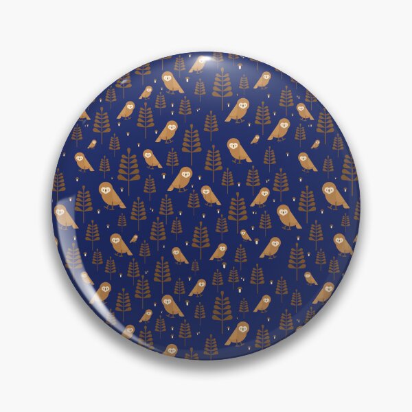 Item preview, Owl flower pattern navy designed and sold by snowyowls.