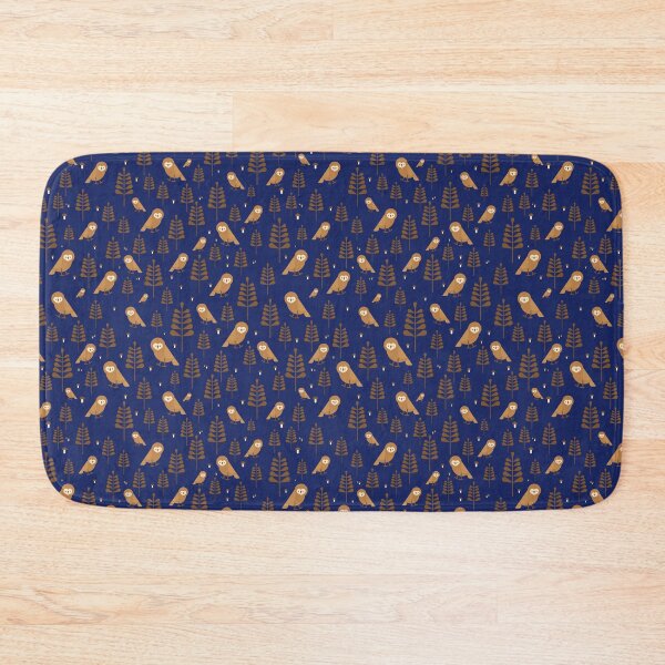 Item preview, Owl flower pattern navy designed and sold by snowyowls.