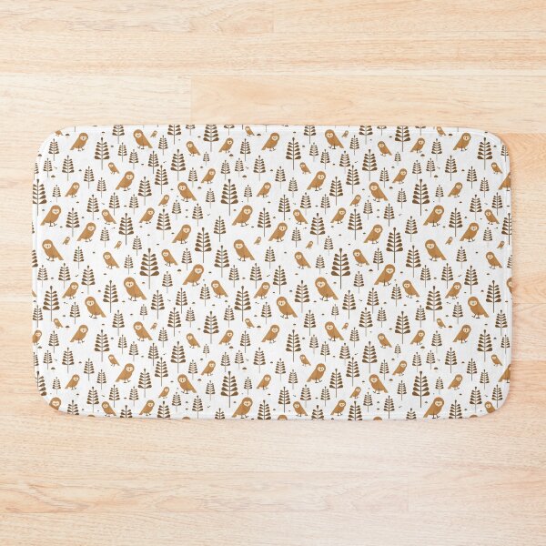 Item preview, Owl flower pattern white designed and sold by snowyowls.