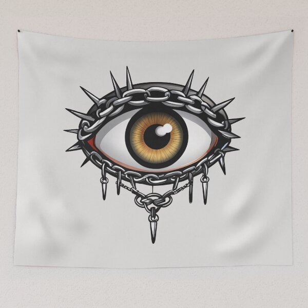 Item preview, Spiked Hazel Eye With Spike and Chains - Alternative Style designed and sold by MadnessEnvelope.