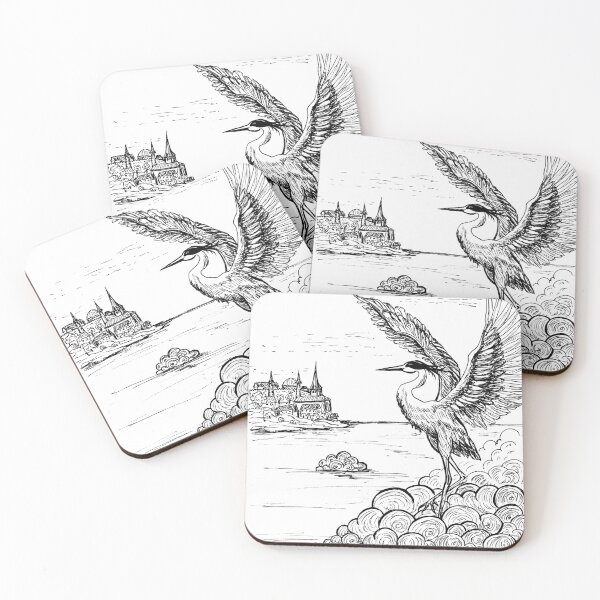 Item preview, Dancing Heron - Elegant Water Sketch designed and sold by lloreleya.