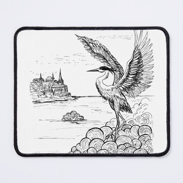 Item preview, Dancing Heron - Elegant Water Sketch designed and sold by lloreleya.