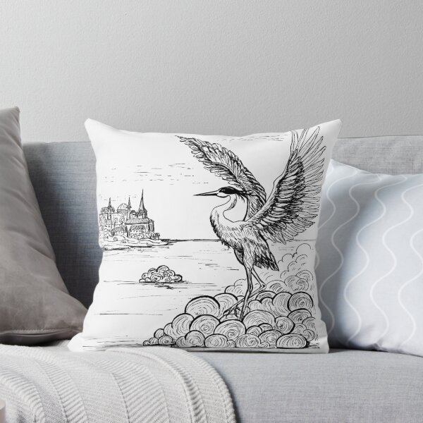 Item preview, Dancing Heron - Elegant Water Sketch designed and sold by lloreleya.