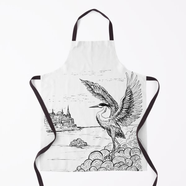 Item preview, Dancing Heron - Elegant Water Sketch designed and sold by lloreleya.
