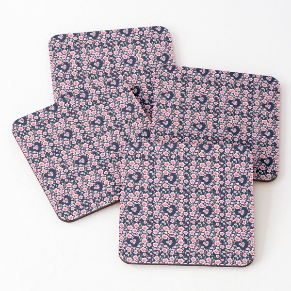 Item preview, Vibrant Pink Floral Pattern on Dark Blue Background – Phone Cases, Mugs, and More designed and sold by adriaquart.