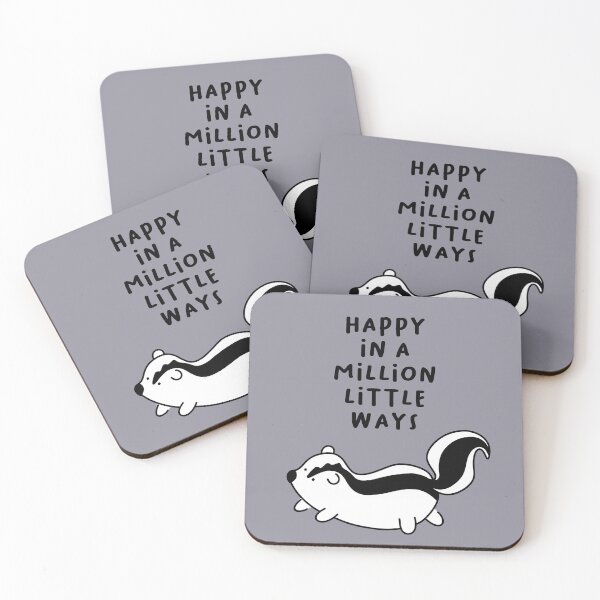 Item preview, Happy in a million little ways | Cute Skunk Illustration designed and sold by RM-Journey.