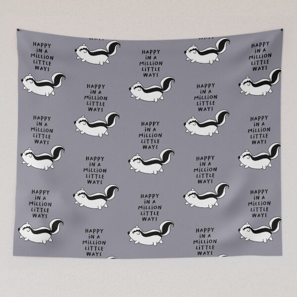 Item preview, Happy in a million little ways | Cute Skunk Illustration designed and sold by RM-Journey.