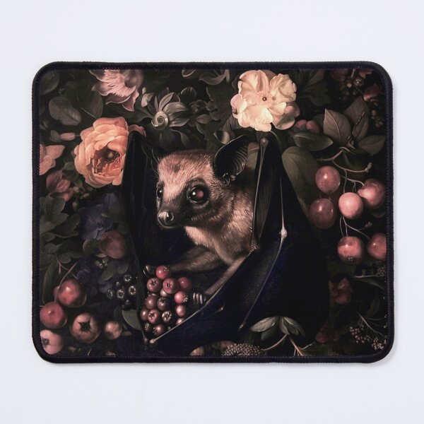 Aperçu de l'œuvre Dark Cottagecore Fruit Bat - The Morrigan, Art de sorcière vintage gothique rustique par Hecates Daughter créée et vendue par Arwen-Art.