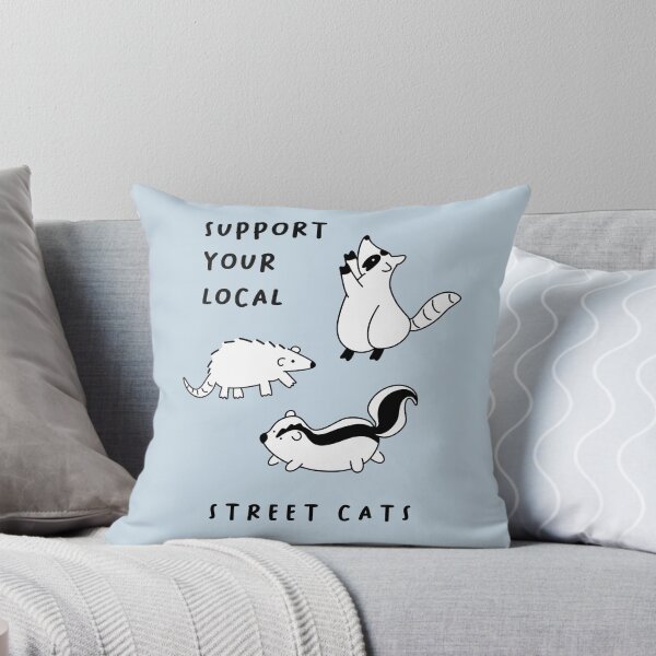 Item preview, Support your local street cats | Cute Illustration of a raccoon, an opossum, and a skunk designed and sold by RM-Journey.