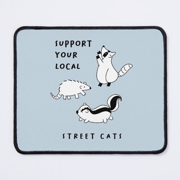 Item preview, Support your local street cats | Cute Illustration of a raccoon, an opossum, and a skunk designed and sold by RM-Journey.