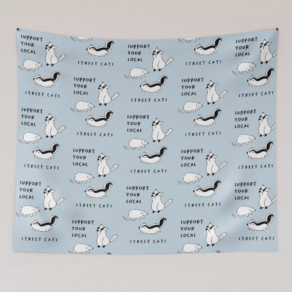 Item preview, Support your local street cats | Cute Illustration of a raccoon, an opossum, and a skunk designed and sold by RM-Journey.